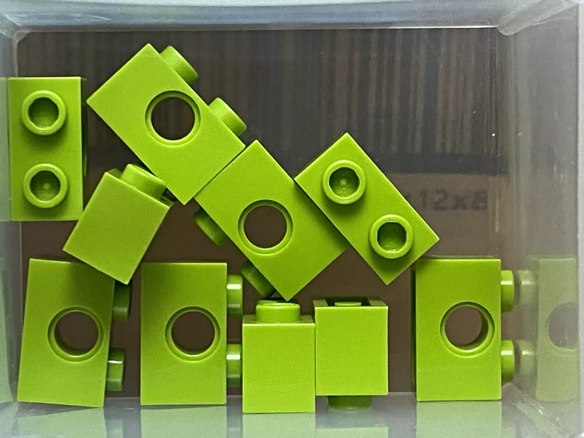 LEGO Parts Lime Green Technic Brick 1 x 2 w Hole No 3700 QTY 10