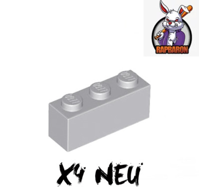 Lego    4x 1x3 Brick   Stein   Basic   Light Bluish Gray   Grau   3622   Neuware