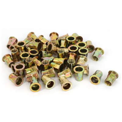 Half Hex Car Rivet Nut, 25Pcs M10 Zinc-Plated Carbon Steel Thread Hexagonal Inse