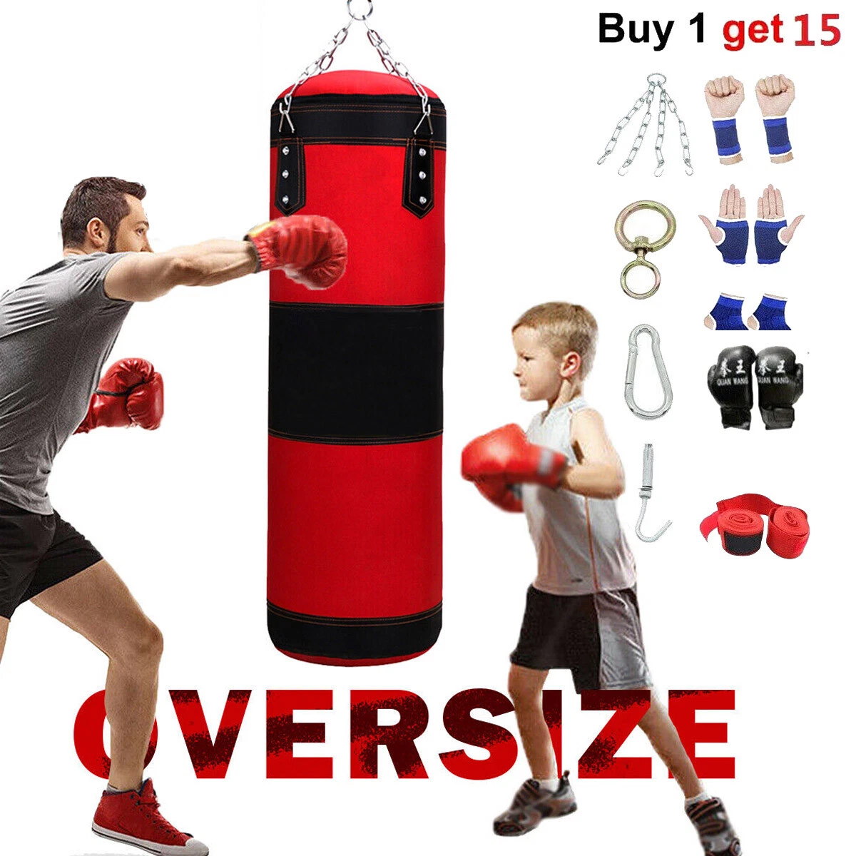 Boxing Sand Filling Thicken Strength Training Fitness Exercise Punch  Sandbag Fitness Gym Empty-Heavy Kick Boxing Bag with Hang