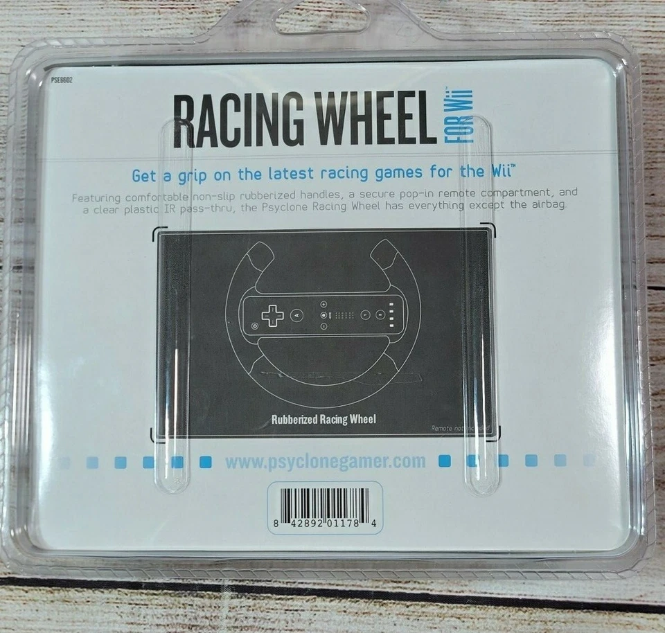 Racing Wheel for Nintendo Wii  Psyclone Essentials NEW In Box Rubberized Handles - Image 2 of 2