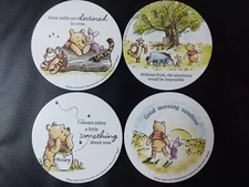Disney Winnie The Pooh 4 Pack Beverage Coaster Set Piglet Tigger Eeyore 3.75"