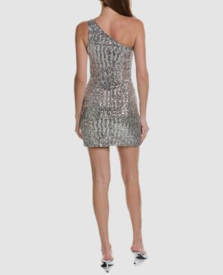 michael kors silver sequin dress $1670 Michael Kors Collections Women's Silver Sequin One-Shoulder Dress  Size 14