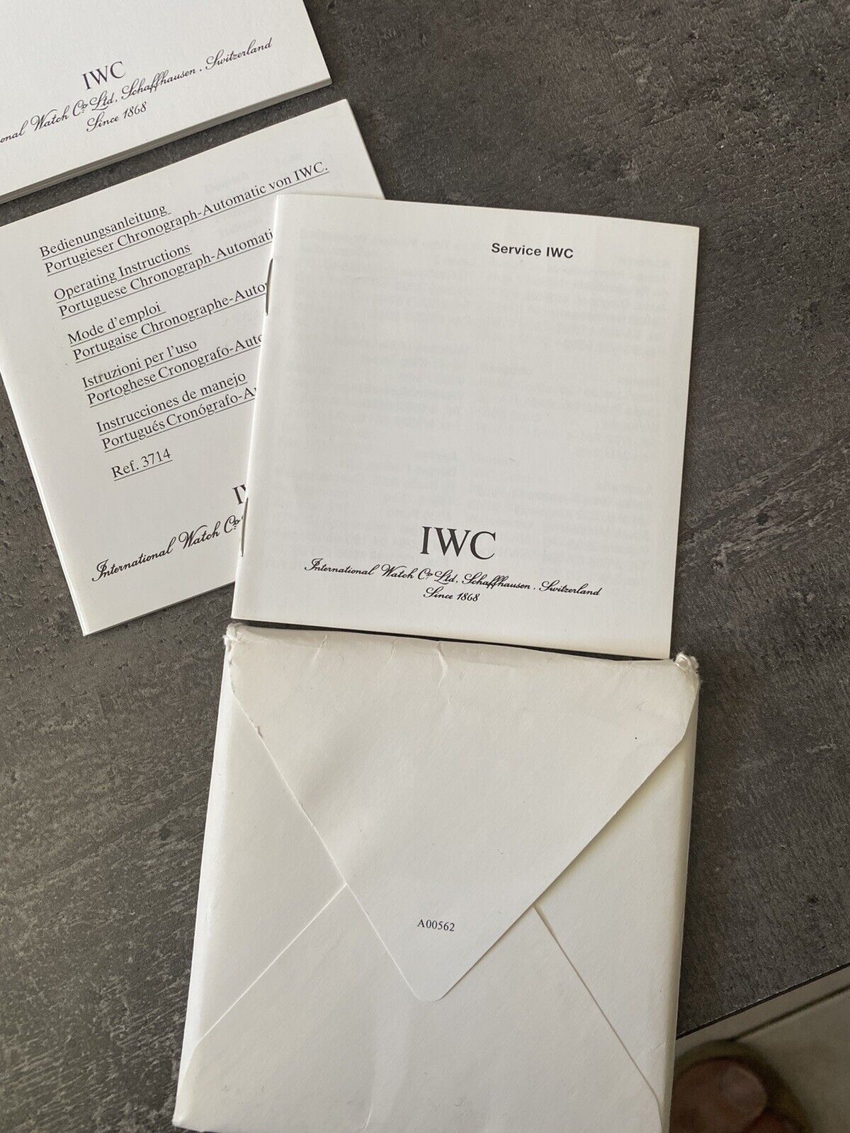 Livret Manuel Instruction/garantie IWC PORTUGUESE vintage Tres Rare