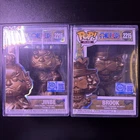 One Piece Bronze Funko Statue Brook Jinbe Pop! Plus Sealed In Protectors