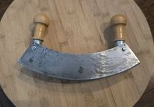 Rare Vintage Peugeot Mezzaluna 10 inch Triple Blade Knife