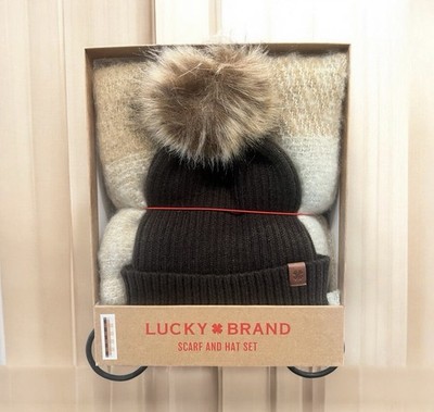 Lucky Brand Ladies' Hat & Scarf Set Winter Gift Set.