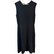 Stella McCartney Black Sleeveless Shift Dress Sz 46 Viscose Blend Made Hungary