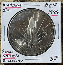 1988 Marshall Islands 5 Dollar Commemorative Coin,  U.S. Space Shuttle Discovery