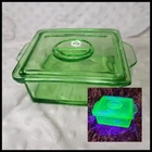 Vintage Anchor Hocking Uranium Glass Lidded Refrigerator Dish
