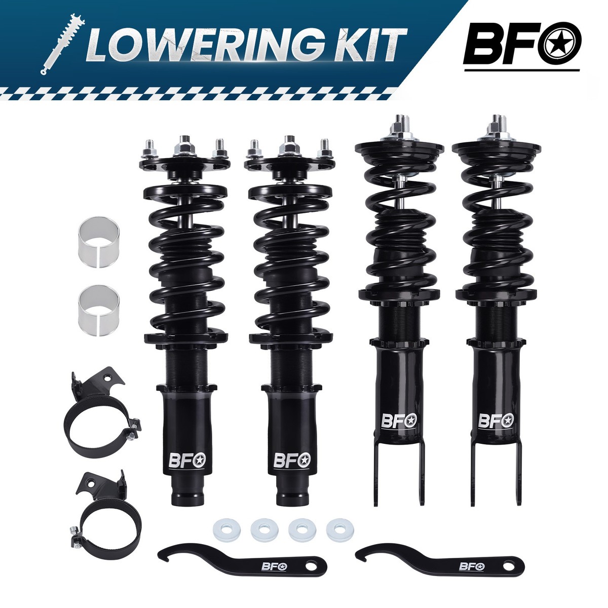 BFO Adjustable Coilovers For Honda Civic (88-00) & Acura Integra (90-01) – Full Kit