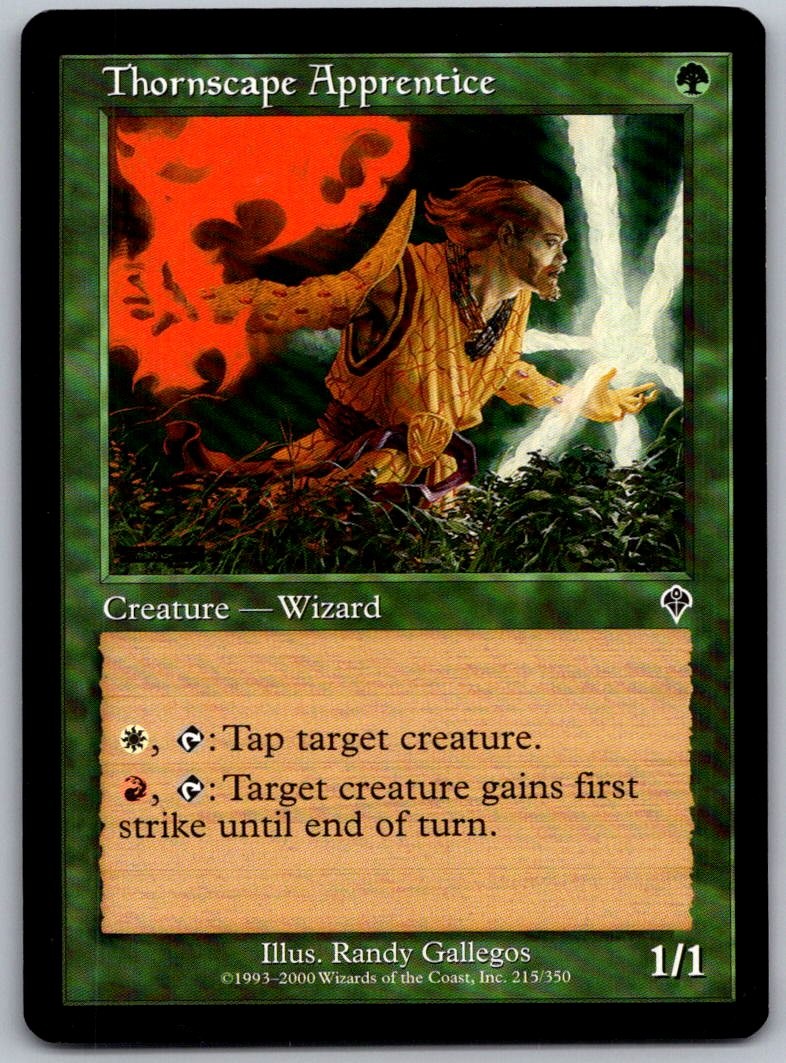Thornscape Apprentice 215 Common Invasion Magic: The Gathering Lightly Played