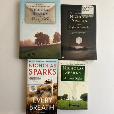 4 Books Nicholas Sparks : Every Breath, Dear John, Night in Rodanthe, At First S