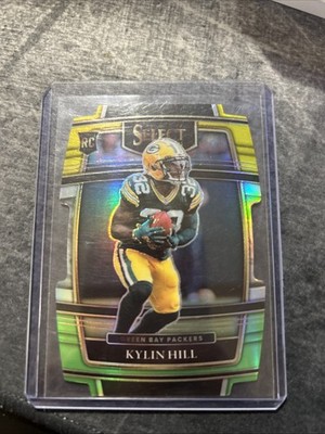 2021 Panini Prizm Concourse Yellow Green Die-Cut Prizm RC Kylin Hill #100
