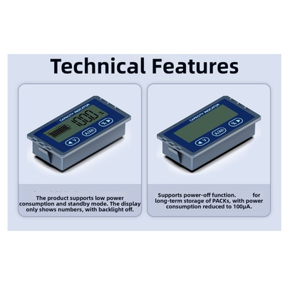 TY23 PC and Aluminum Substrate Voltmeter Coulomb Counter 8V to 120V DC