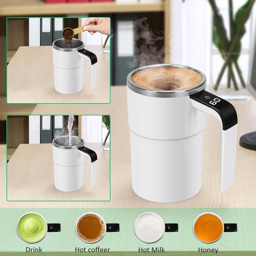Automatic Magnetic Electric Self Stirring Mug Cup Mixing Coffee Milk Tea Beer US - Picture 10 of 17