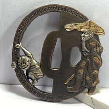 Japanese Tsuba Sword Guard Katana ornaments Antique Samurai From Japan#600