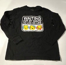 Fifth Sun Boy s Black Long Sleeve Crew Neck Graphic T-Shirt Funny: Size S
