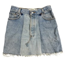 Levis 560 Denim Skirt Comfort Fit Custom Made Blue Womens W28