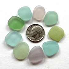 Surf Tumbled Sea Glass   Jewelry Quality   9 Smaller Pieces Naturally Recycled