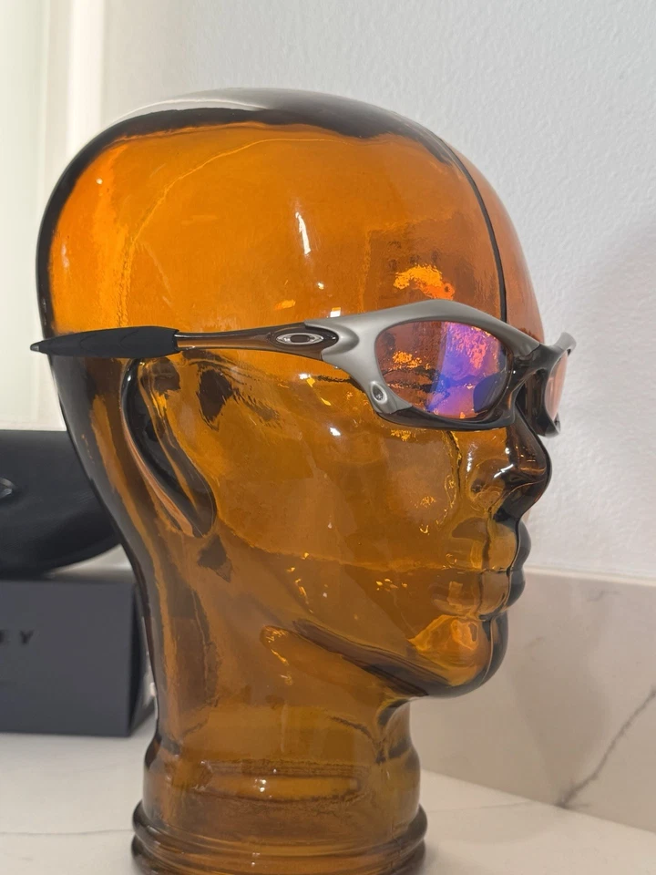 Gafas de sol Oakley empalme vintage cromadas plateadas lentes polarizadas ciclismo Y2K años 2000 Foto 4 de 4