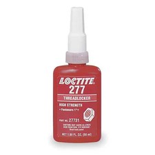 Loctite 231089 Threadlocker, Loctite 277, Red, High Strength, Liquid, 10 Ml
