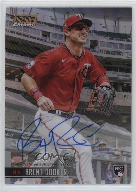 2021 Stadium Club Chrome Orange Refractor /25 Brent Rooker Rookie Auto RC 3kd