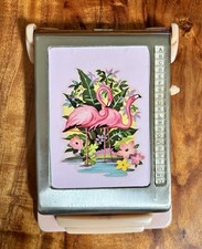 VTG Bates Cavelier List Finder Pink Flamingo Address Book UNUSED MCM Retro RARE