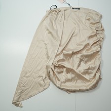 Missguided Womens 12 Blush Pink Satin Drape Neck  Mini Slip Dress Ruched Sides