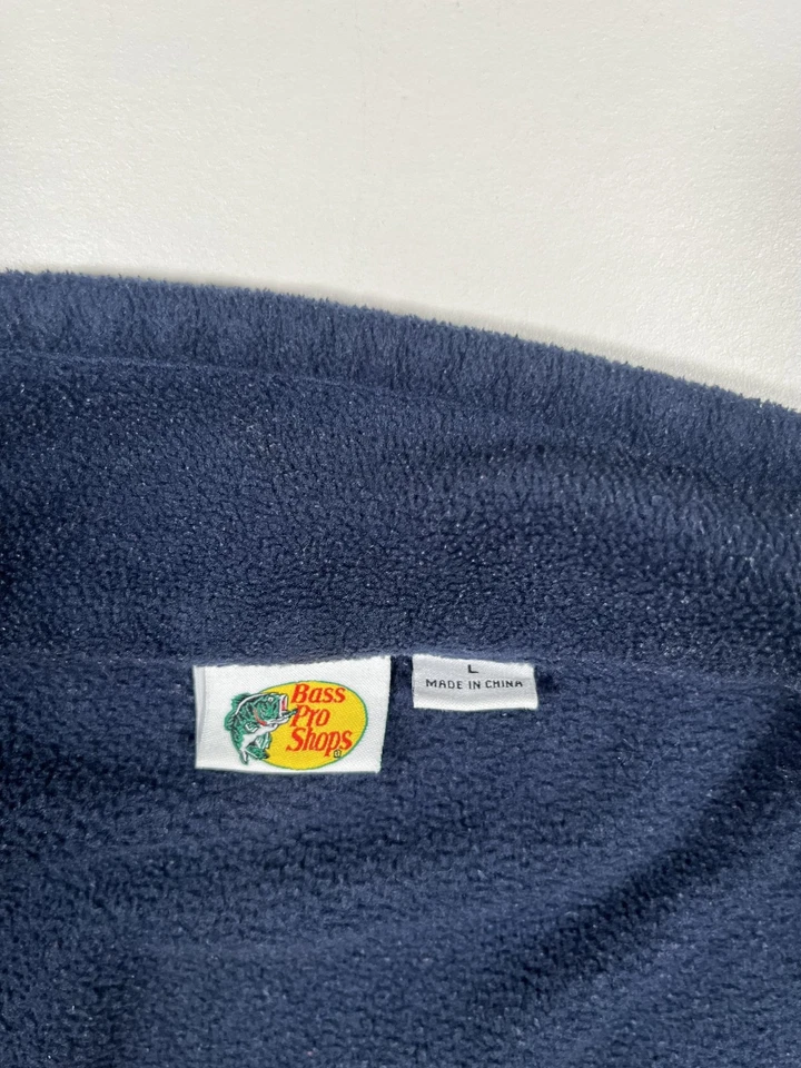 贝斯专业商店夹克男式大号海军蓝羊毛全拉链立领口袋 — 第 3/4 张图片