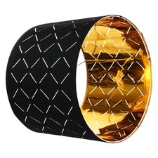 Uimoso Set of 2 Black Round Lamp Shades, 13 x 13 x 10 in with Harp