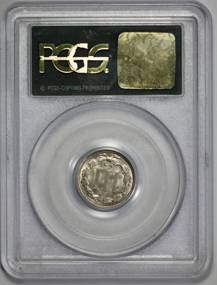 1874 3CN Three Cent Nickel PCGS MS 64 OGH CAC Approved - Image 4 of 4