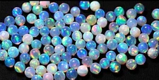AAA Fire White Opal Balls Natural Loose Ethiopian Opal Gemstone For Jewelry
