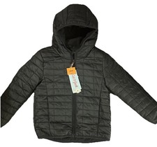 Cat Jack Kids Black Quilted Puffer Jacket Hooded Size 5T NWT