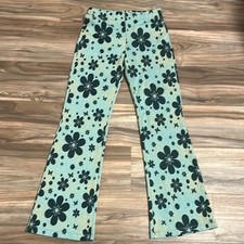 Urban Outfitters Pants Size Medium Green Bryn Floral Flare Boho Hippie Festival