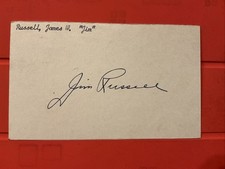 Jim Russell 🔥🔥MLB: 1950 Brooklyn Dodgers🔥🔥Autograph Postcard 🔥🔥🔥