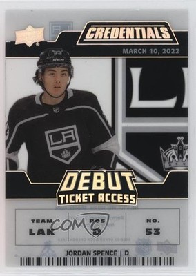 2022 Credentials Debut Ticket Access Acetate 55/249 Jordan Spence Rookie RC 1t5l