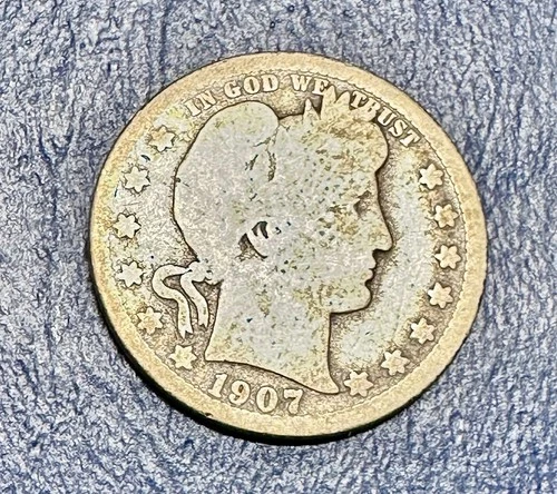 1907-S Barber Quarter. 90% Silver. Good Condition. It Sure The Option.