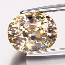  7.29ct 10.5x8.5mm VVS Oval Natural Champagne Zircon - Unheated, Tanzania Gem