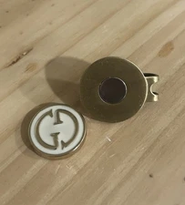 Custom Gucci Button Golf Ball Marker with Hat Clip – Gold & Off-White