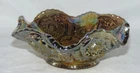 Imperial Glass Crabclaw Individual Berry Ruffled Bowl Iridescnet Smoke Carnival