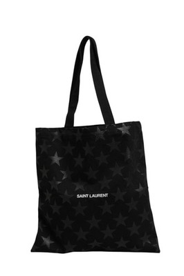 Saint Laurent Rive Droite Black Tote Women's With Star Print Tote Women's bag