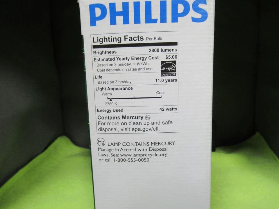 Philips Energy Saver Twister Fluorescent Bulb 42W 2800 Lumens Warm White - Image 3 of 4