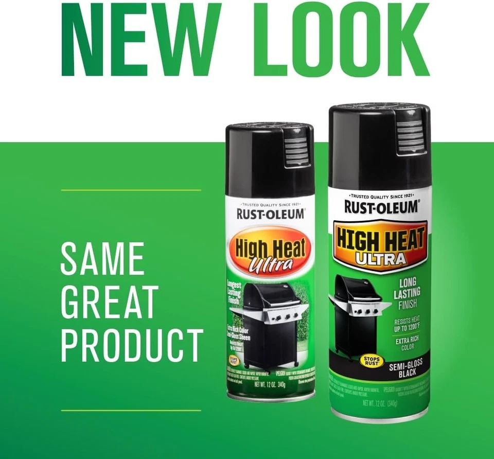 Rust-Oleum High Heat Ultra Enamel Spray – Tough Semi-Gloss Black, Up to 1200 °F - Image 2 of 2