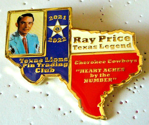 Lions Club Pins - TEXAS LEGEND RAY PRICE