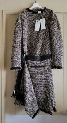 USED SACAI 2-WAY TWEED DRESS, BRAND NEW WITH TAGS, ¥126,500, BROWN. UNUSED
