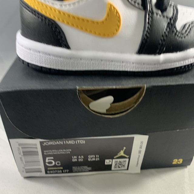 Nike Air Jordan 1 Mid (TD) Kids Size 4C Pollen Black 640735-177 for sale online | eBay