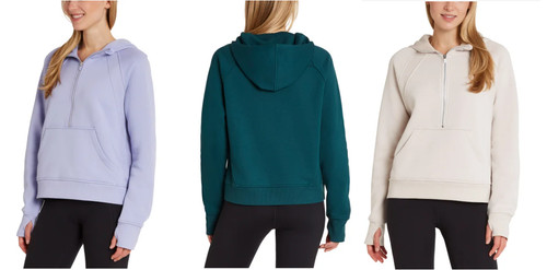 NWT Danskin Women Cozy Half Zip Hoodie Tan Green Purple Sz XS-L $60 11HL019