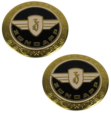 2x Emblem Aufkleber rund 64mm schwarz - für Zündapp KS 50 / GTS 50 / C 50 Sport