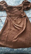 Shein Brown S/S A Line Dress - Size M